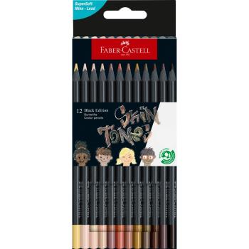 Faber-Castell Buntstifte Black Edition Skin Tones 12er Kartonetui